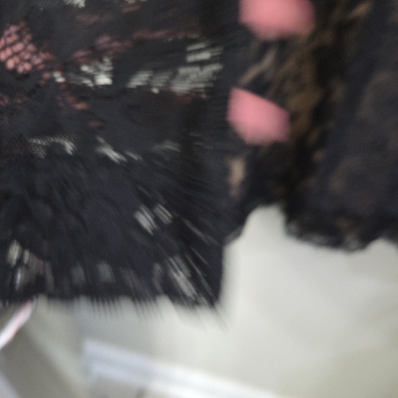 bebe Elegant Black and Cream Lace Dress - Picture 4 of 9